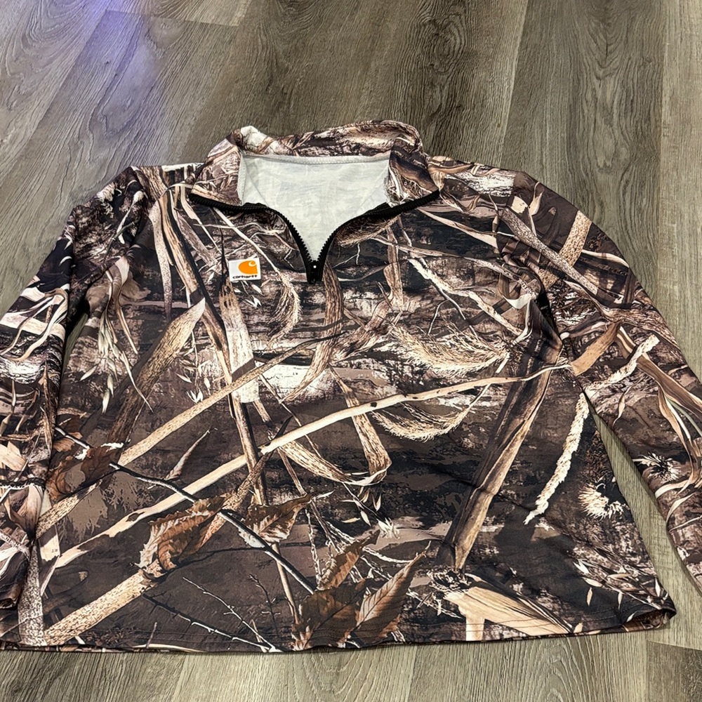 Forest Pattern Quarter-Zip Pullover